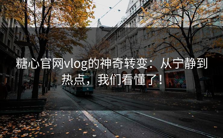 糖心官网vlog的神奇转变：从宁静到热点，我们看懂了！