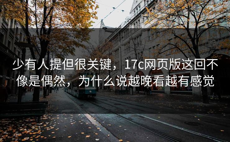 少有人提但很关键，17c网页版这回不像是偶然，为什么说越晚看越有感觉