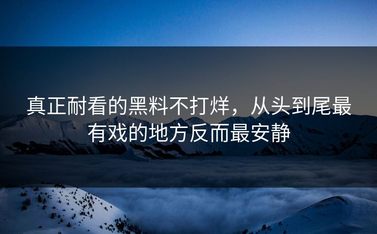 真正耐看的黑料不打烊,从头到尾最有戏的地方反而最安静 真正耐看的黑料不打烊,从头到尾最有戏的地方反而最安静