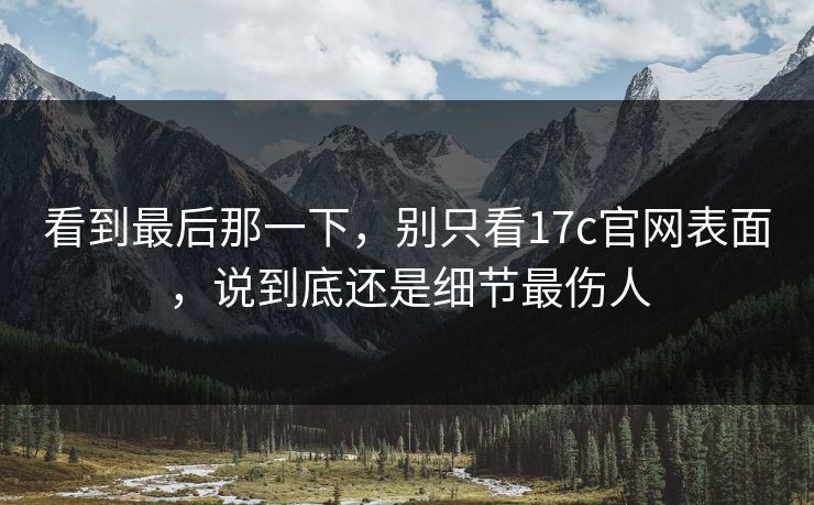 看到最后那一下，别只看<strong>17C</strong>官网表面，说到底还是细节最伤人
