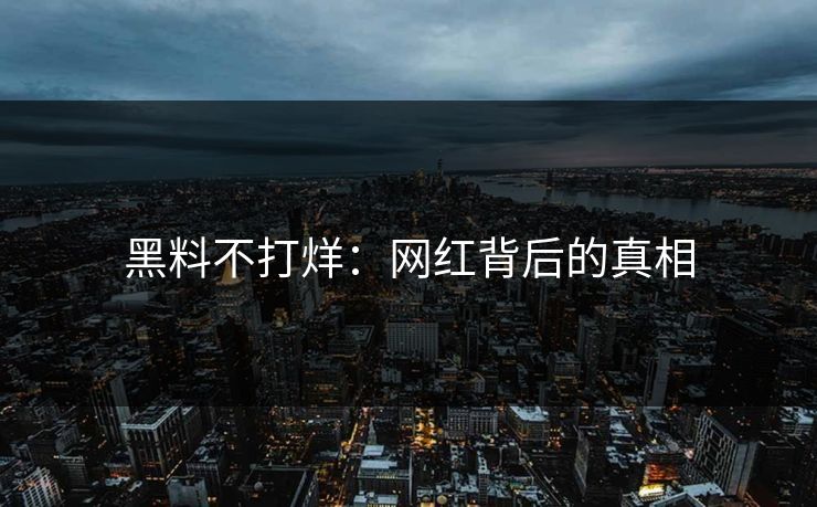 黑料不打烊：网红背后的真相